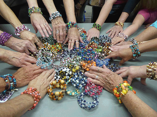 pile of beading divas bracelets